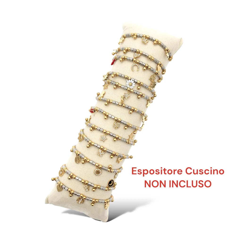 BPA-103-AA3724-3736B Mix Soggetti-12pz Bracciali in Acciaio con chiusura