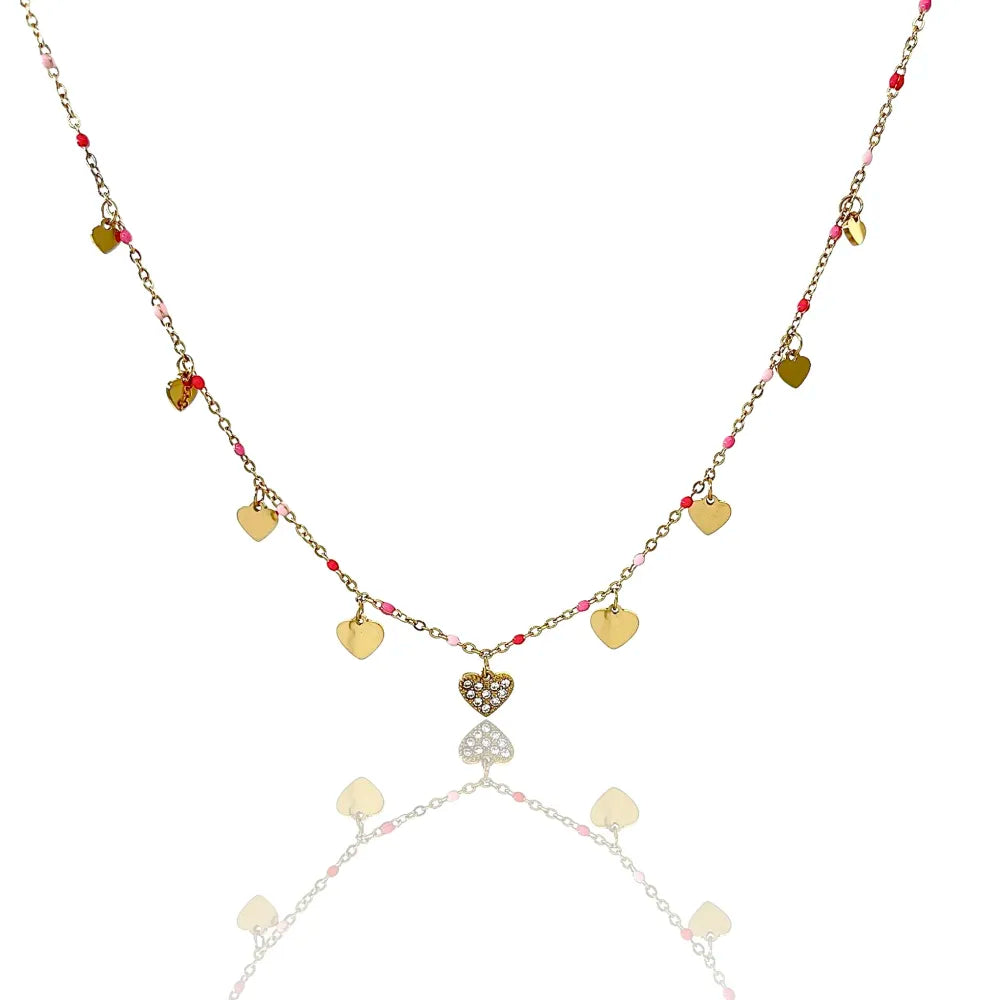 CAC-103-AA3441N Cuore-Collana Corta in Acciaio
