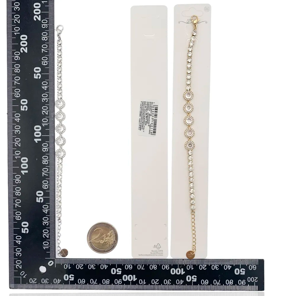 BAC-103-AA4211B Tennis con Cipolline-Bracciale in Acciaio cok