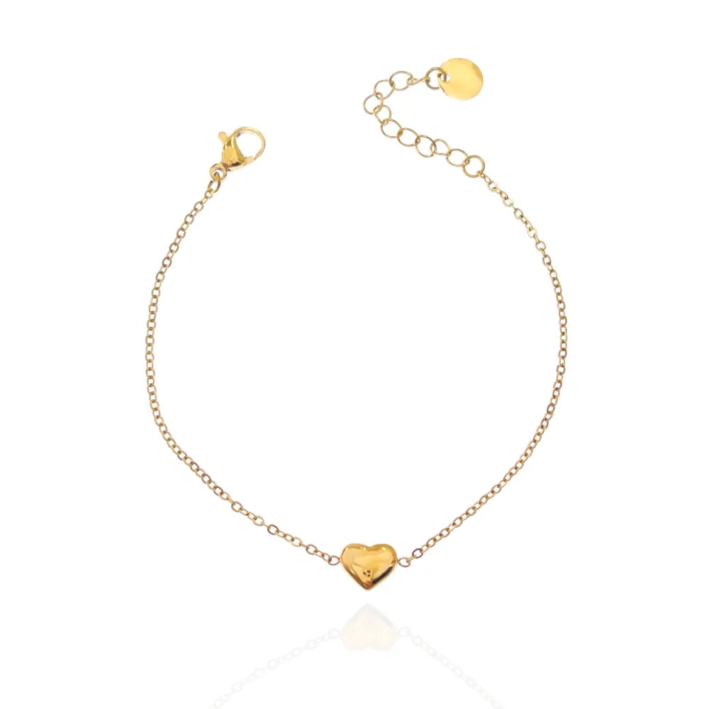 BAC-103-AA2811B Cuore Bombato-Bracciale in Acciaio