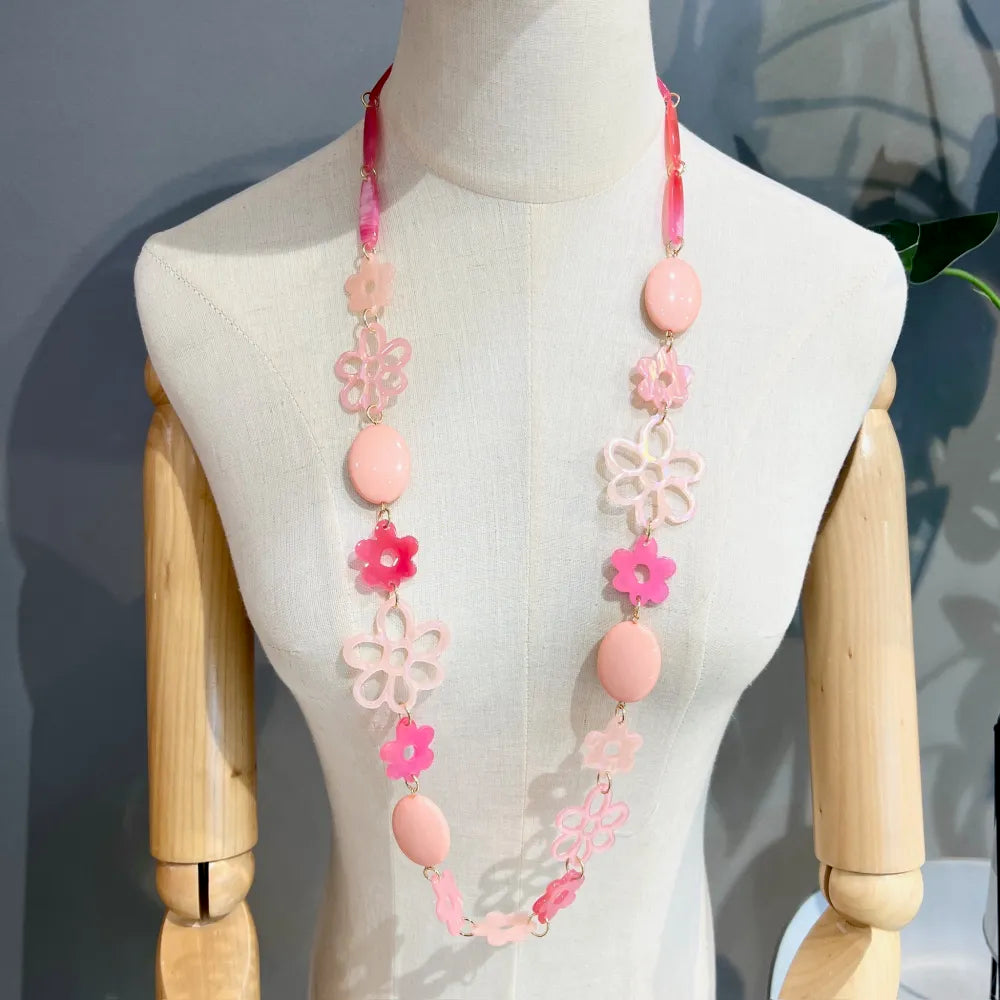 CML-YXL-16496 Fiore -Collana Lunga in Resina
