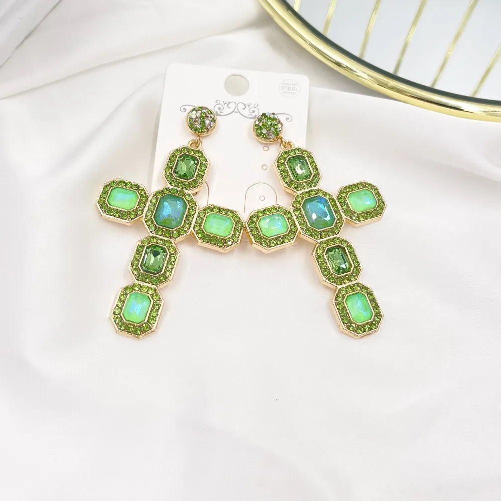 OMM-732-221 Croce Colorato-Orecchini Moda