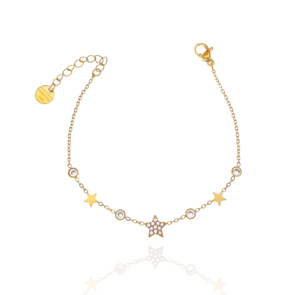 BAC-103-AA3479B Stella con Punto Luce-Bracciale in Acciaio
