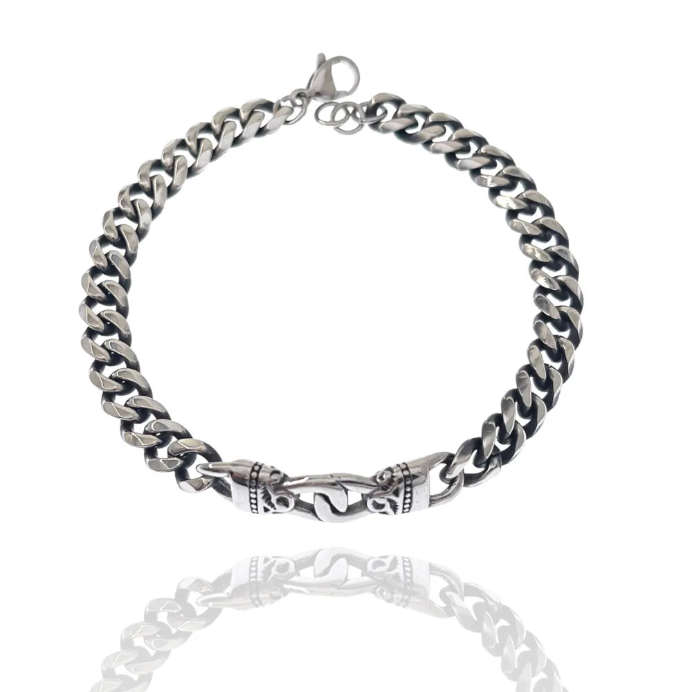 BAU-500-BMB10097 Catena-Bracciale in Acciaio da Uomo