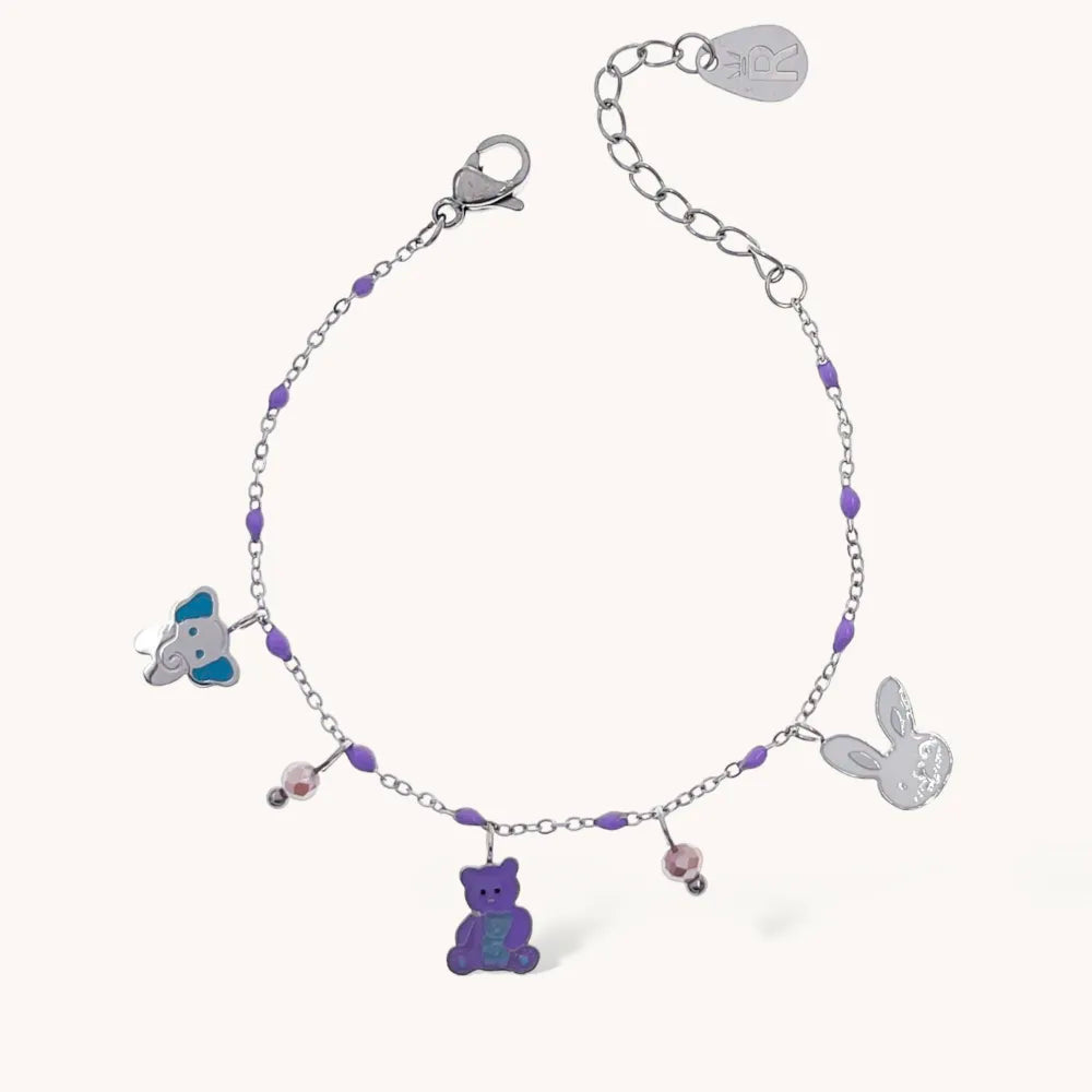 BAC-736-26 Soggetti Smaltati Favola-Bracciale in Acciaio