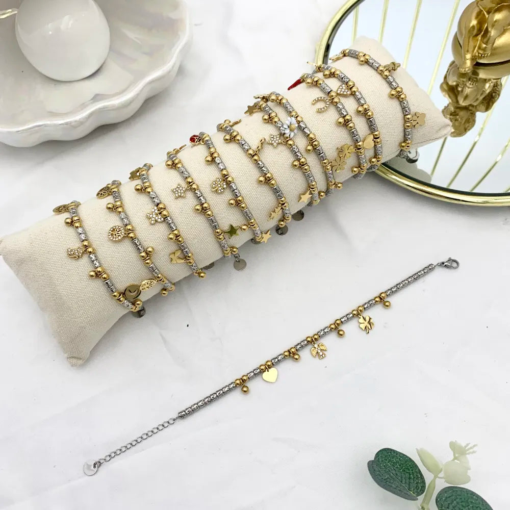 BPA-103-AA3724-3736B Mix Soggetti-12pz Bracciali in Acciaio con chiusura