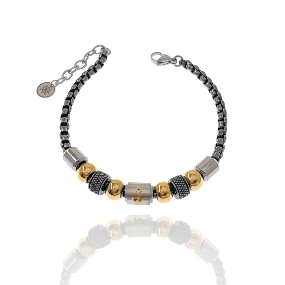 BAU-500-BMS30167-18 Ancora-Bracciale in Acciaio da Uomo