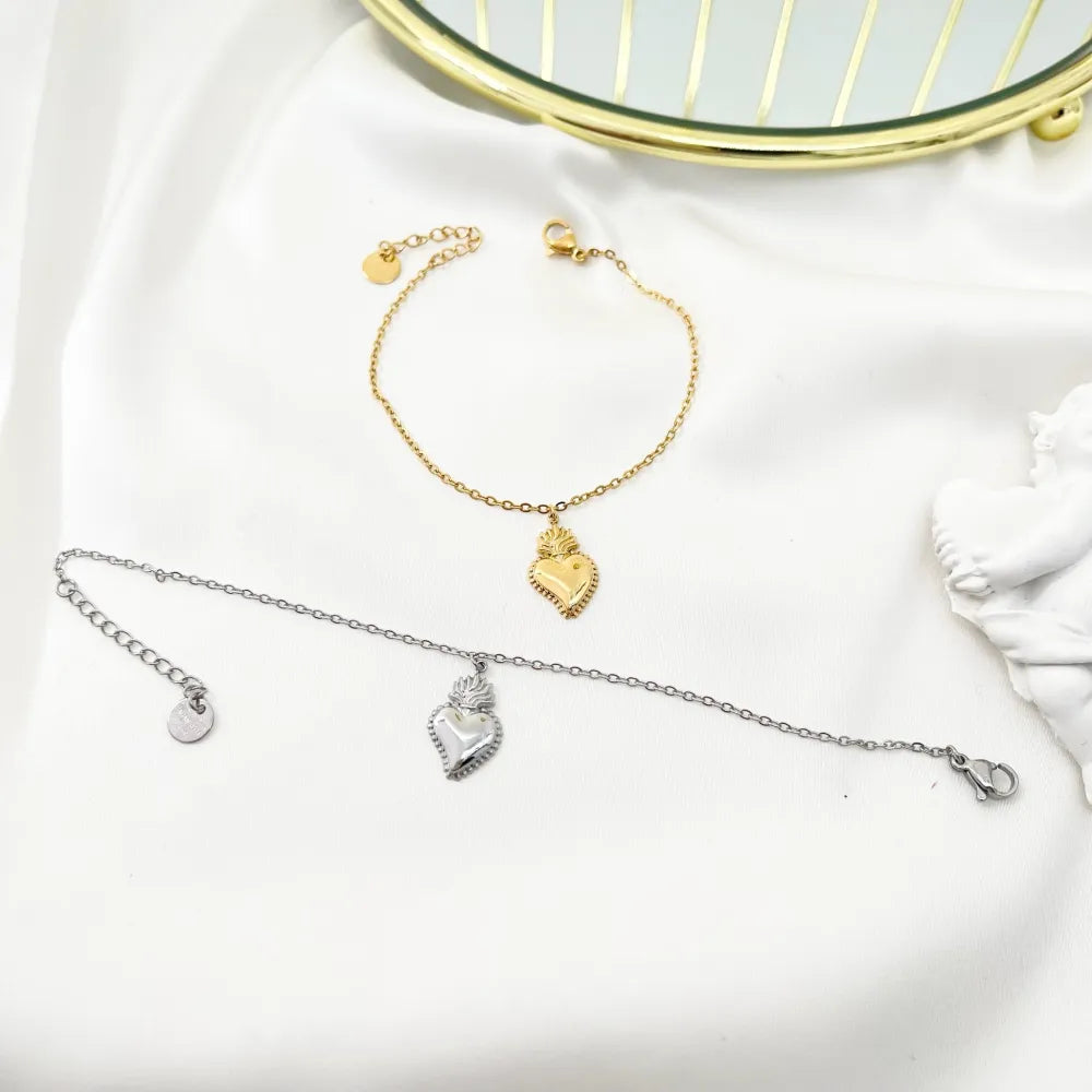 BAC-103-AA3491B Sacro Cuore-Bracciale in Acciaio con Chiusura