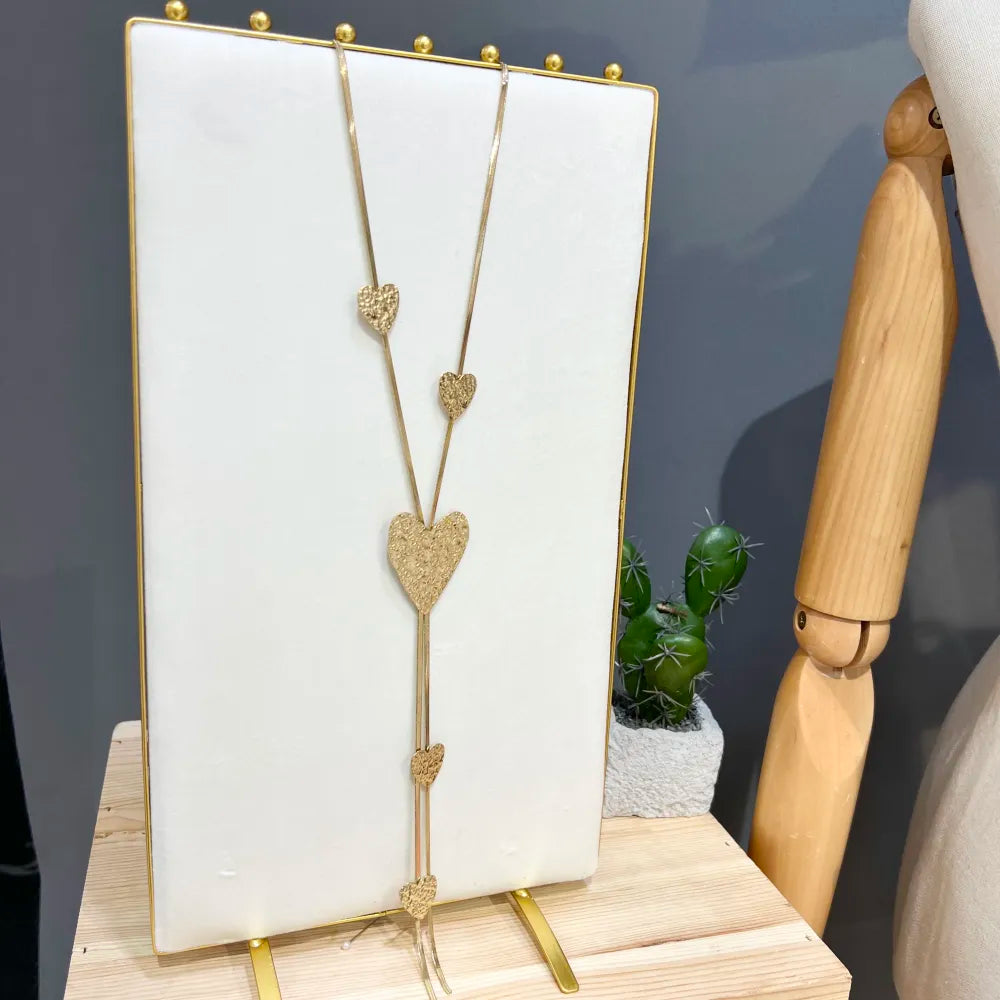 CAL-759-12 Cuore-Collana Lunga  in Acciaio