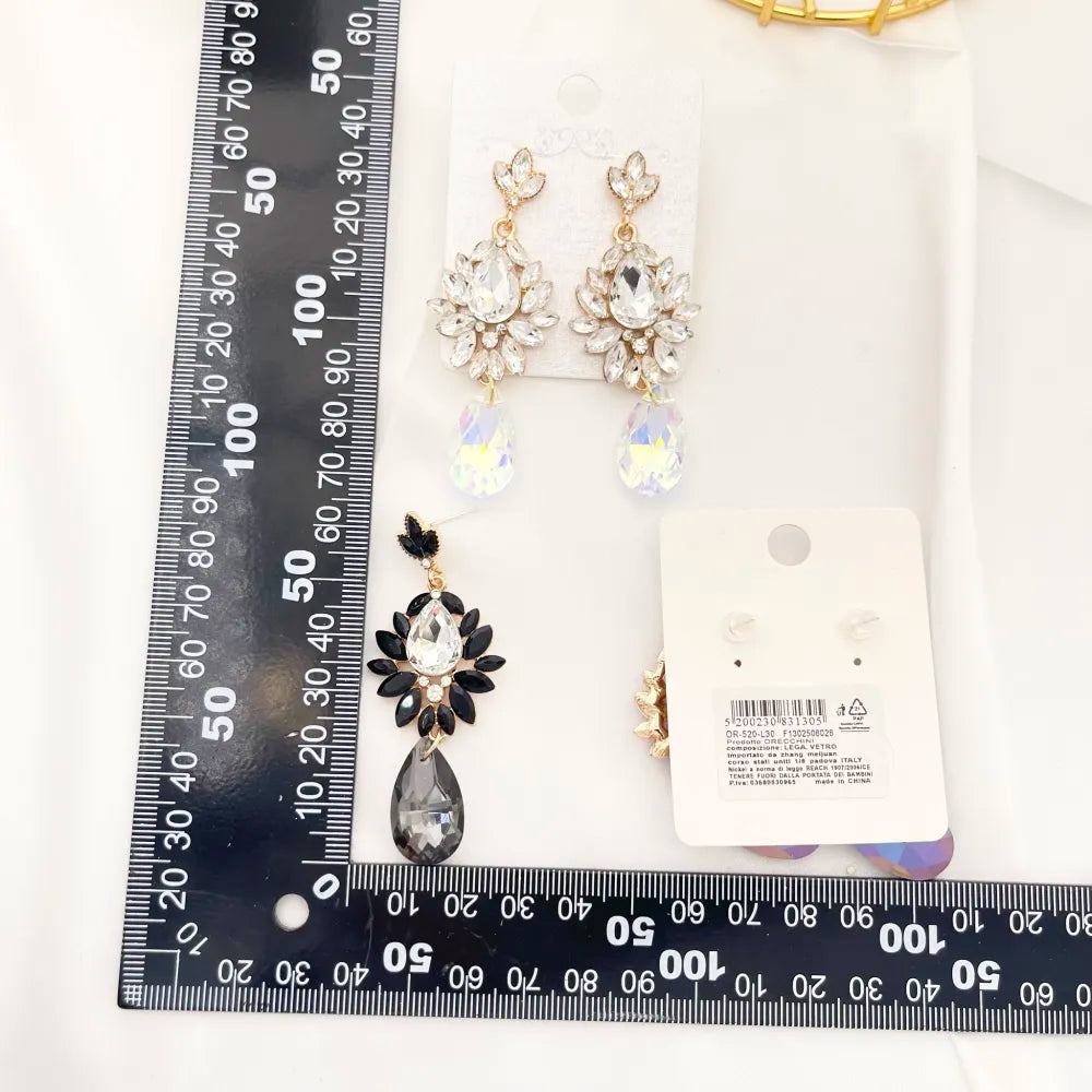 OMM-520-L30 Fantasia-Orecchini Moda Vetro