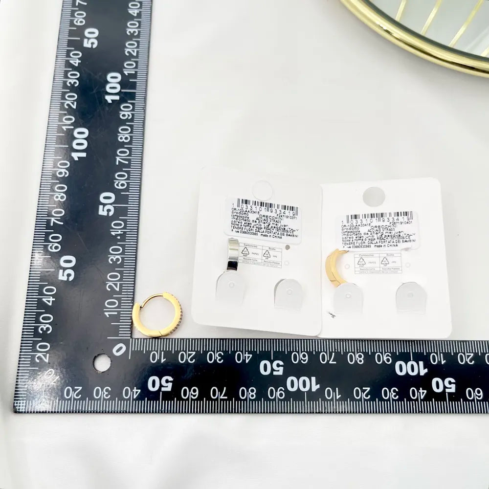 OAP-103-AA3341E Cerchio in Acciaio con Strass-Orecchini in Acciaio