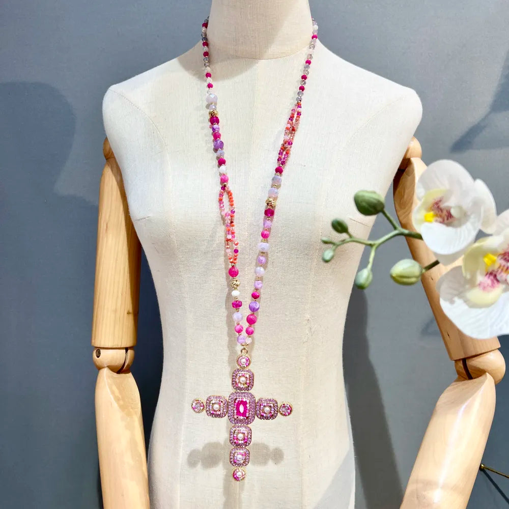 CML-732-216 Croce-Collana Lunga Moda