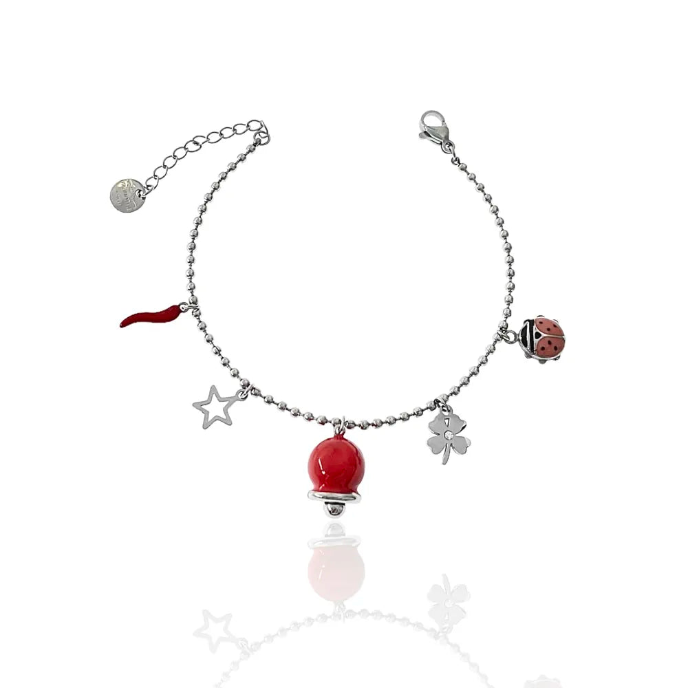 BAC-103-AA3419B Campanello Smaltato--Bracciale in Acciaio con Chiusura