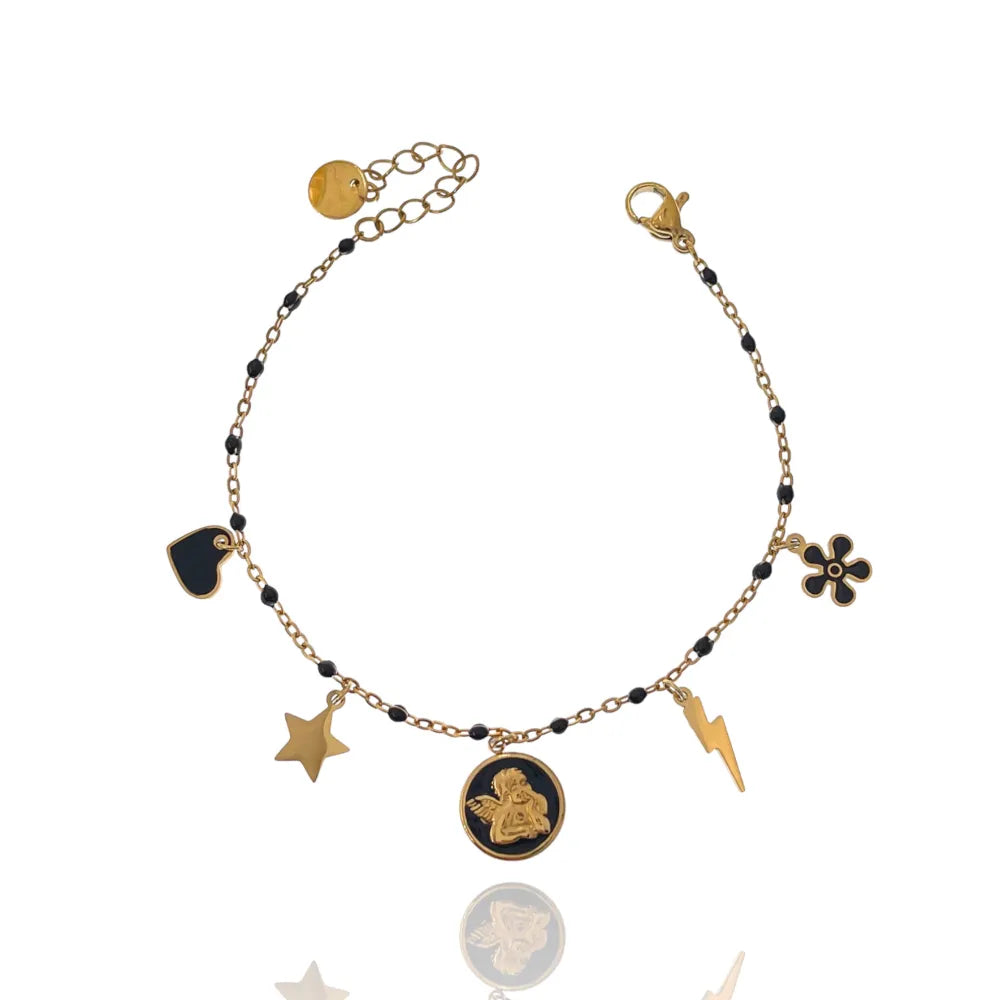 BAC-103-AA3186B Angelo Smaltato-Bracciale in Acciaio con Chiusura