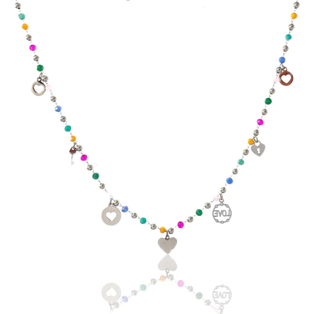 CAC-103-AA1359N Cuore Love-Collana Corta in Acciaio