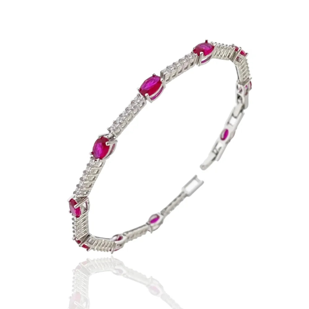 BMZ-103-AA2660B 2 Tennis con Ovale Colorato-Bracciale con Cubic Zirconia
