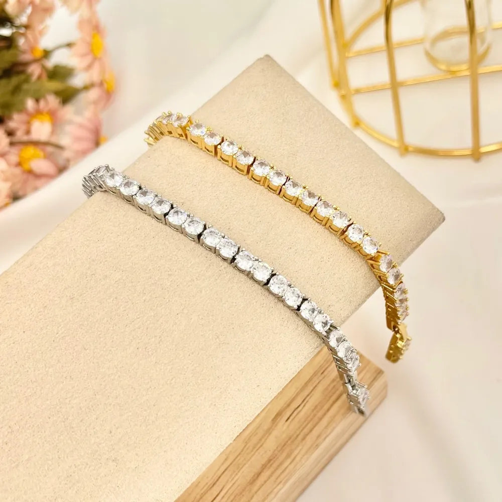 BMZ-103-AA2648B 4mm Tennis 4mm-Bracciale con Cubic Zirconia