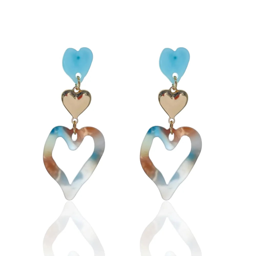 OMM-15765 S Cuore Vuoto-Orecchini in Resina Moda
