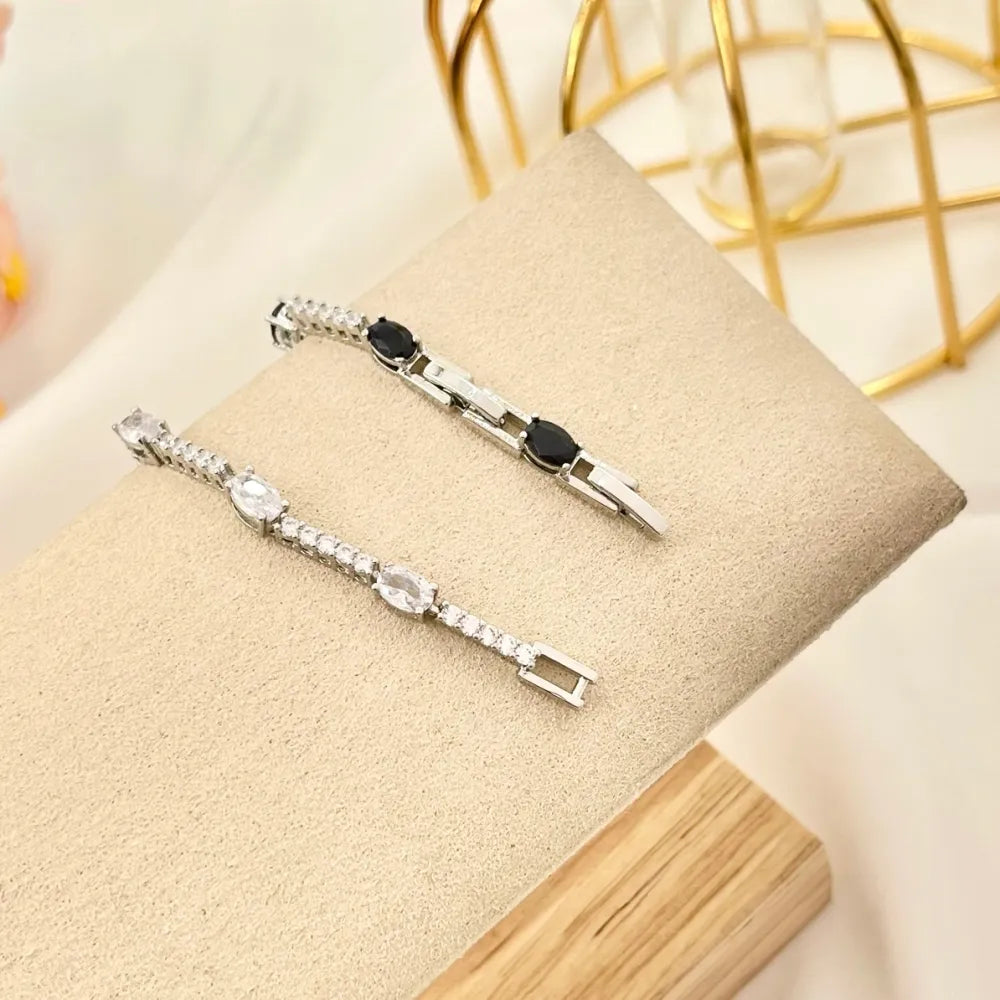 BMZ-103-AA2660B 2 Tennis con Ovale Colorato-Bracciale con Cubic Zirconia