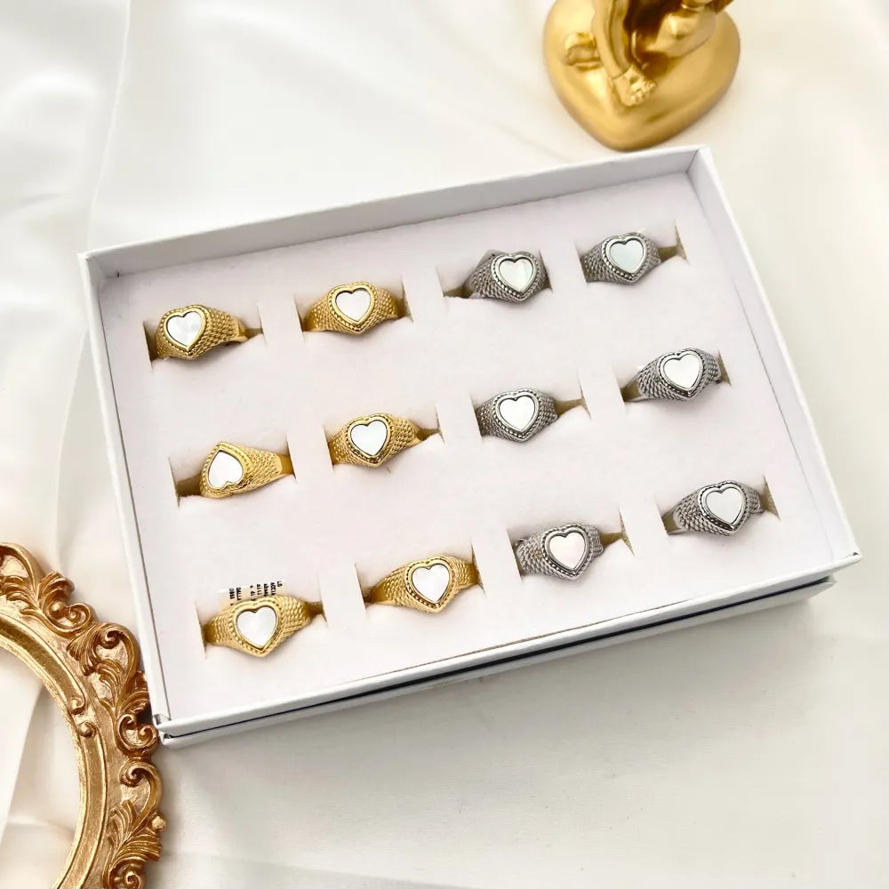 AAM-105-192 Cuore-Anello in Acciaio con Misura