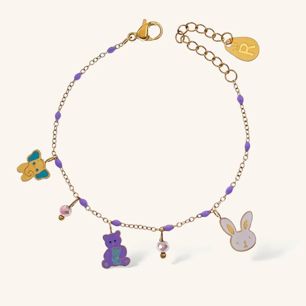 BAC-736-26 Soggetti Smaltati Favola-Bracciale in Acciaio
