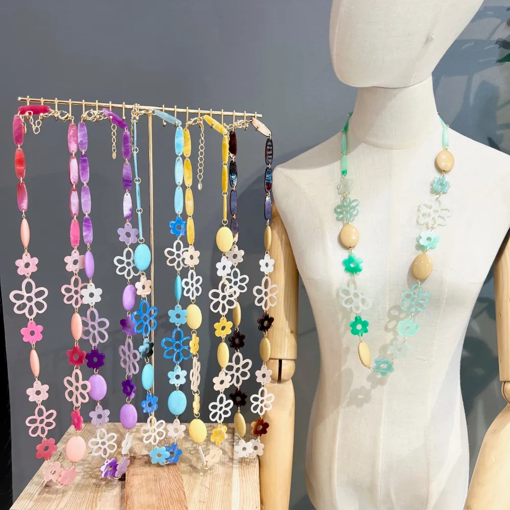 CML-YXL-16496 Fiore -Collana Lunga in Resina