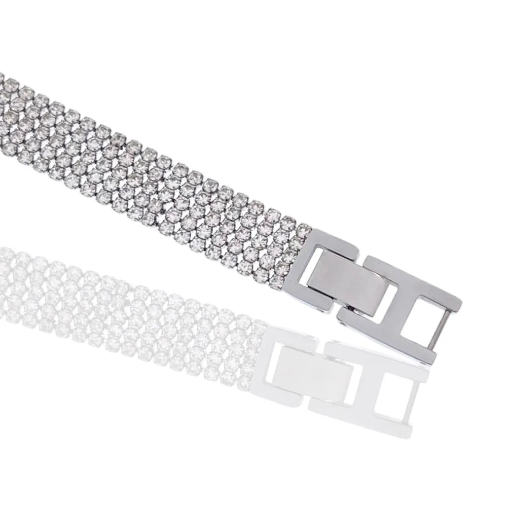 BMZ-103-AA2660B 2mm Cinque Fili Tennis 2mm Cinque Fili-Bracciale con Cubic Zirconia