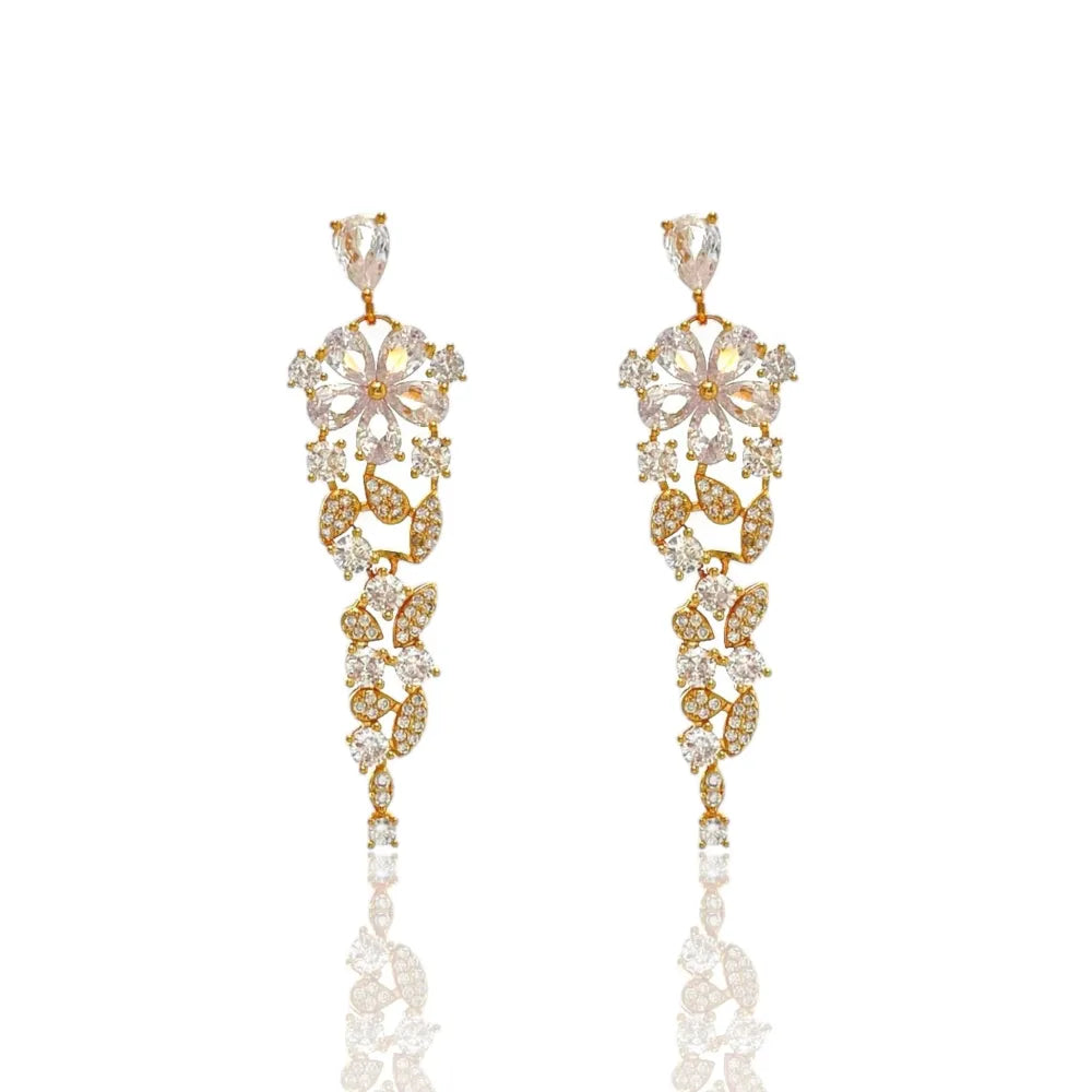 OMZ-103-AA2727E Fiore-Orecchini in Ottone e Zirconia