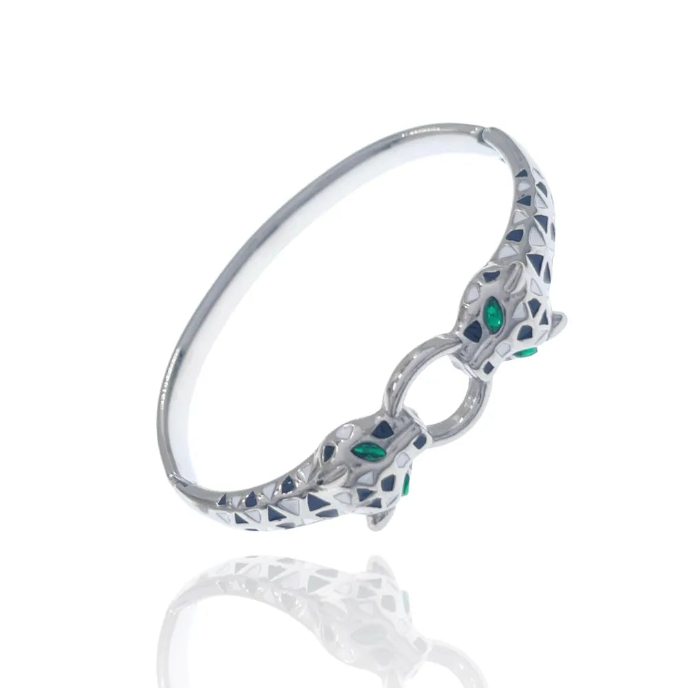 BAR-413-121 Pantera--Bracciale Rigido in Acciaio