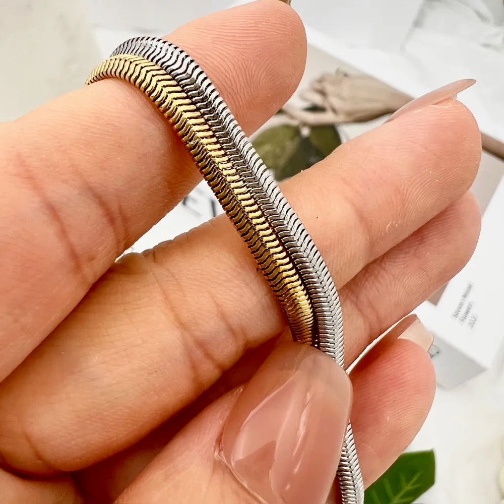 BAC-413-3126A Serpente 5mm -Bracciale in Acciaio
