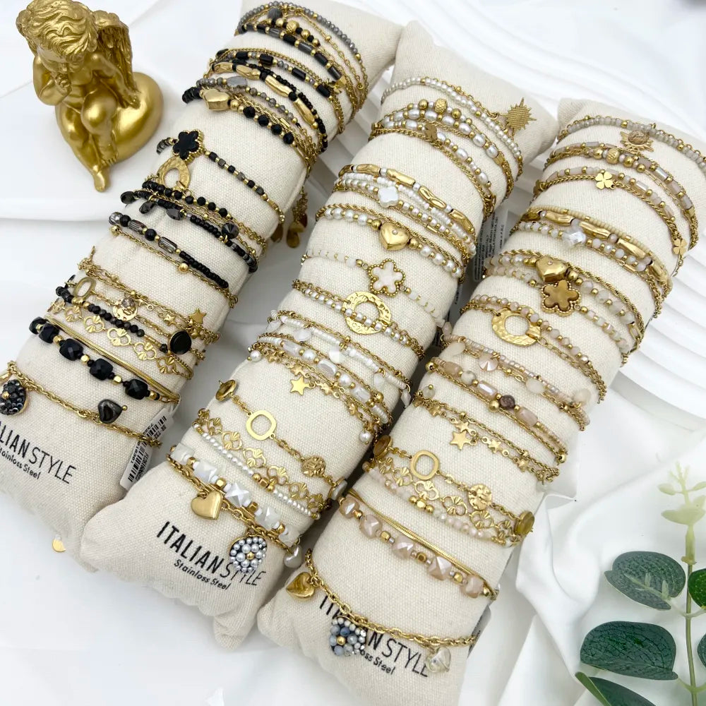 BPA-732-301 Mix Soggetti-15pz Bracciali in Acciaio