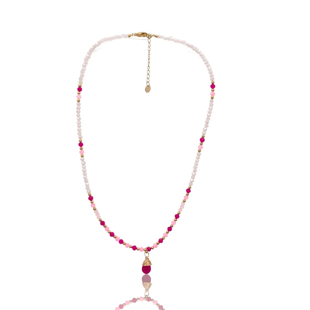 CAC-735-20 Catena con Perline-Collana Corta in Acciaio