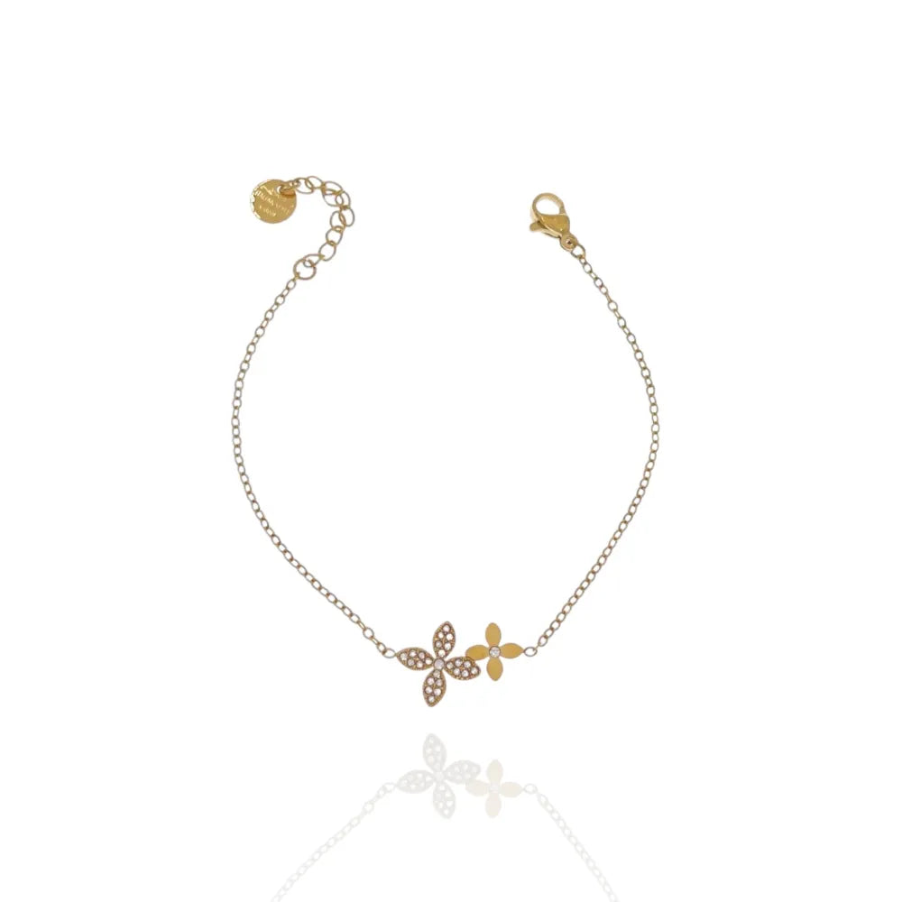 BAC-103-AA4172B Fiore Quadrifoglio-Bracciale in Acciaio