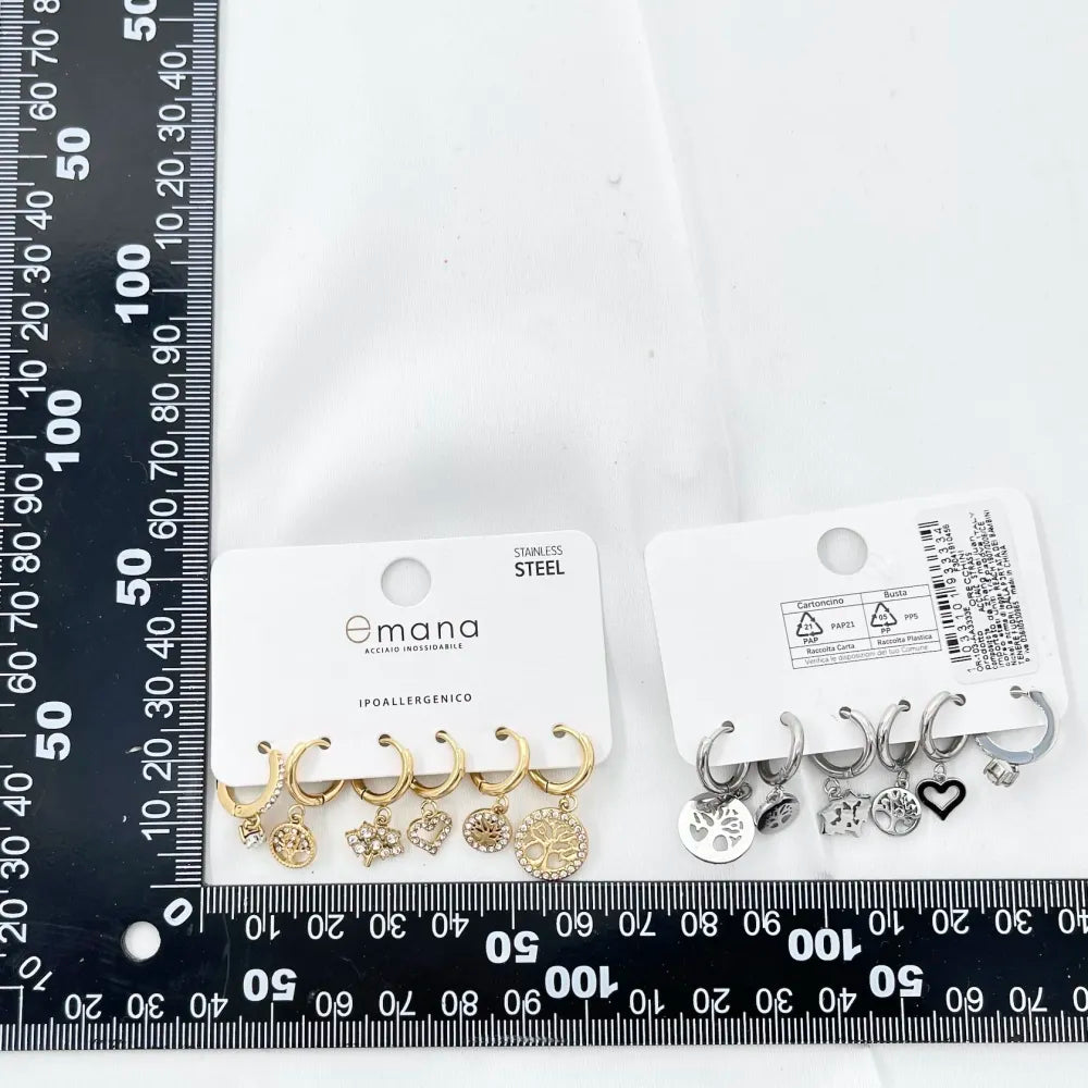 OPA-103-AA3333E Albero della Vita -Set 6Pz Orecchini in Acciaio