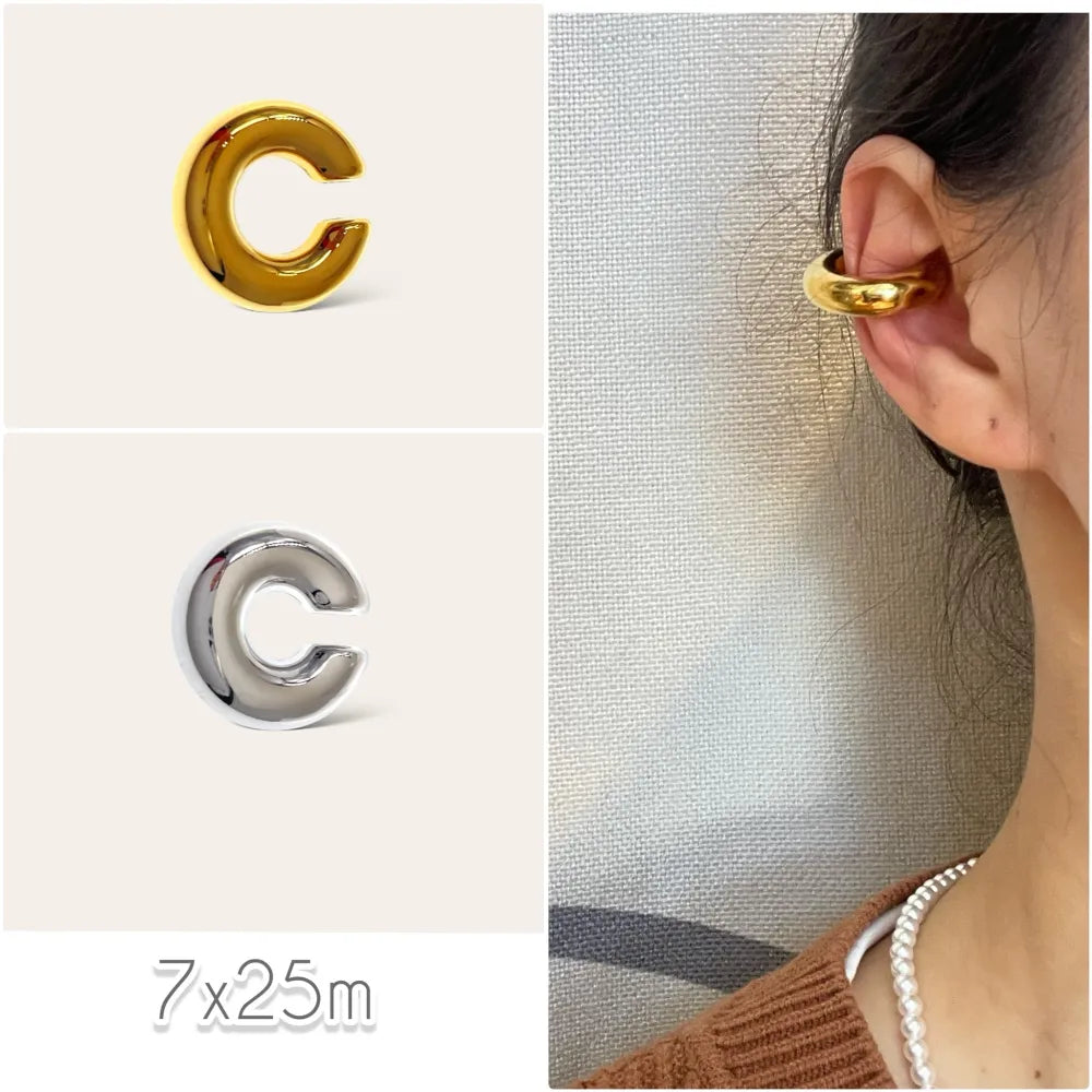 EAK-103-AA4715E M Cerchio Bombato Medio 7x25mm-Earcuff in Acciaio