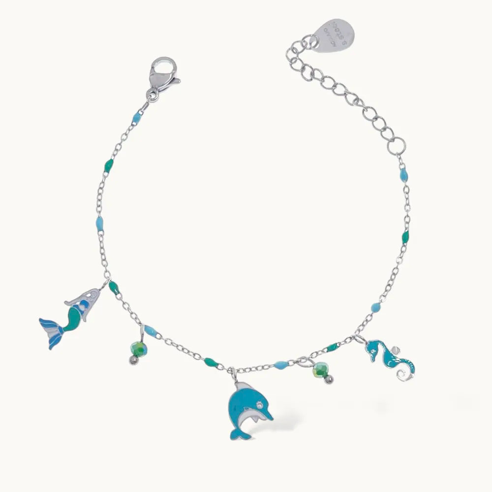 BAC-736-26 Soggetti Smaltati Favola-Bracciale in Acciaio