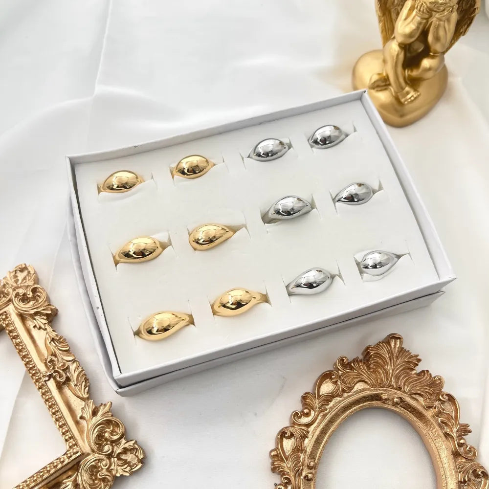 AAM-103-AA3524R Semplice-Anello con Misura in Acciaio