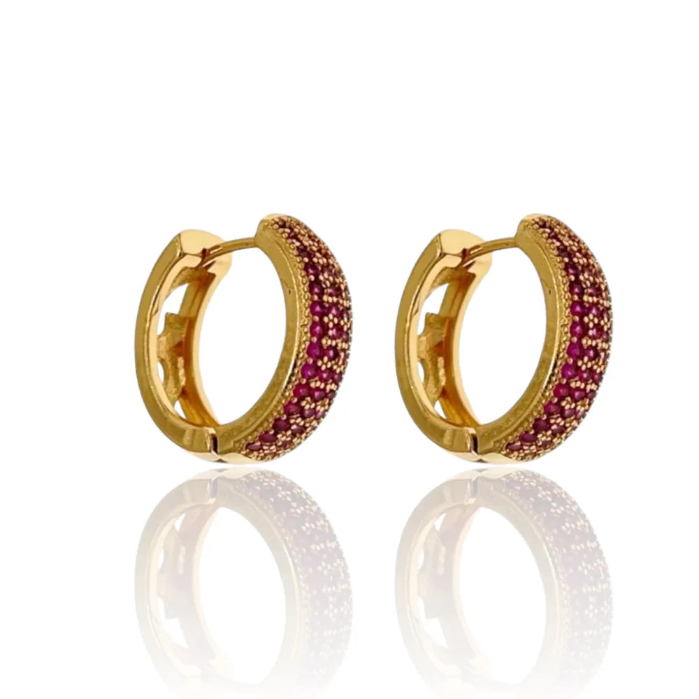 OMZ-103-AA2722E 13mm Cerchio con Zirconia Colorata-Orecchini con Zirconia