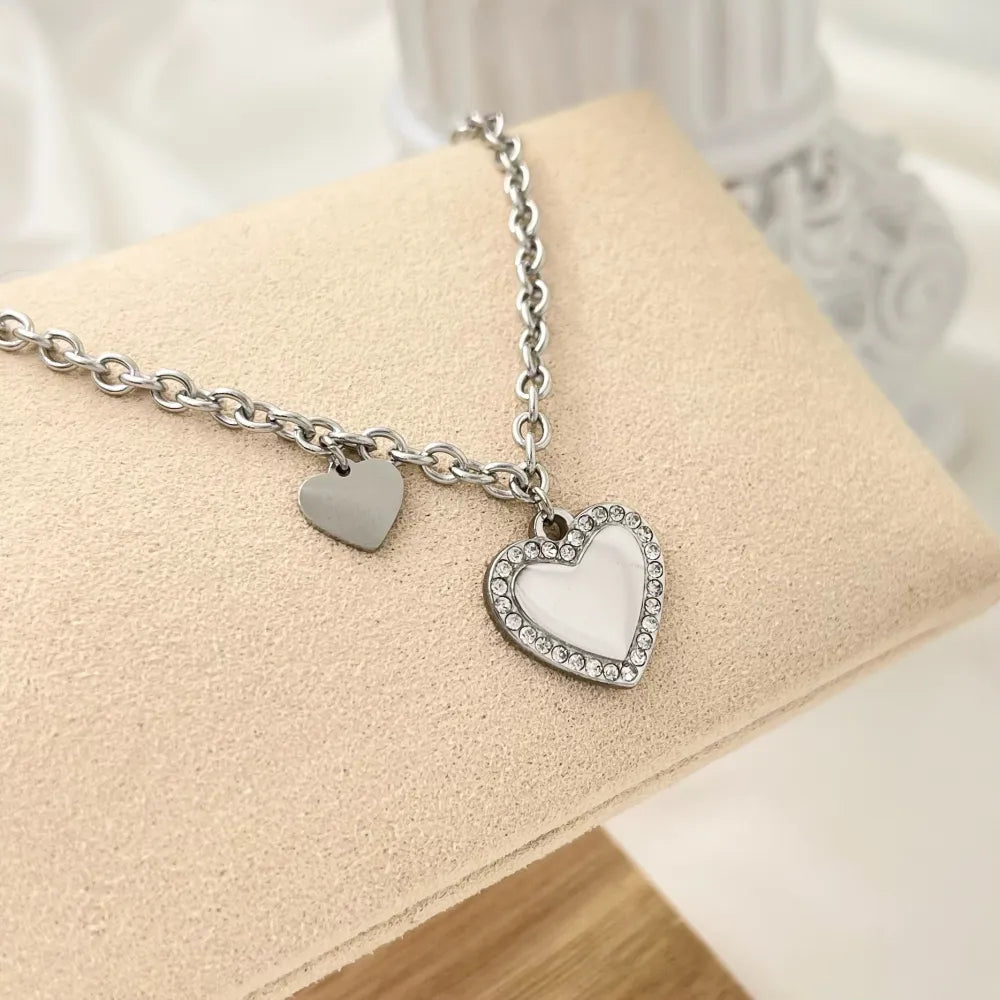 BAC-103-AA2859B Cuore -Bracciale in Acciaio con Chiusura