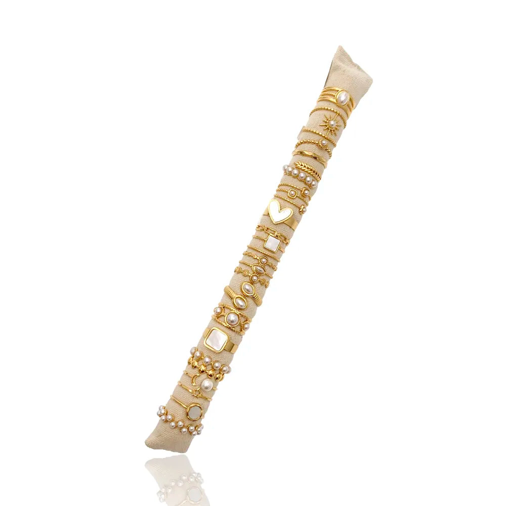 APA-105-175 Mix Modelli con Perla-15pz Anelli Regolabili in Acciaio
