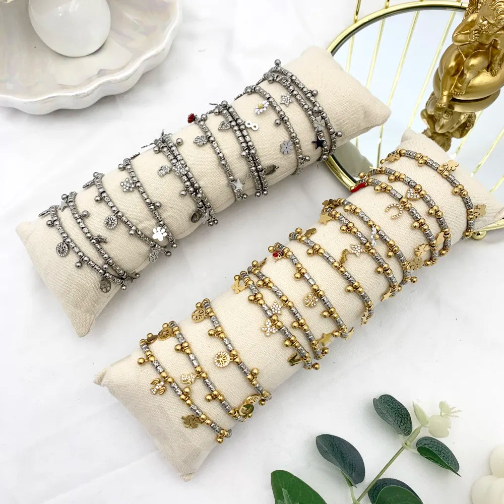 BPA-103-AA3724-3736B Mix Soggetti-12pz Bracciali in Acciaio con chiusura