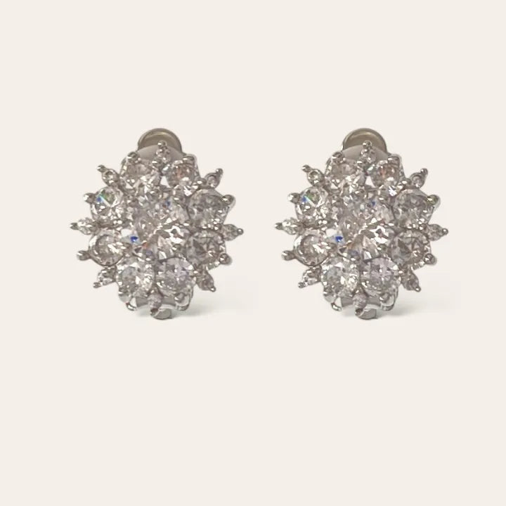OMK-506-SD24 Fiore-Orecchini a Clip con Zirconia
