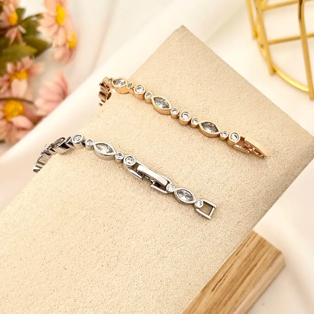 BMZ-243-12 Tennis-Bracciale Tennis con Cubic Zirconia