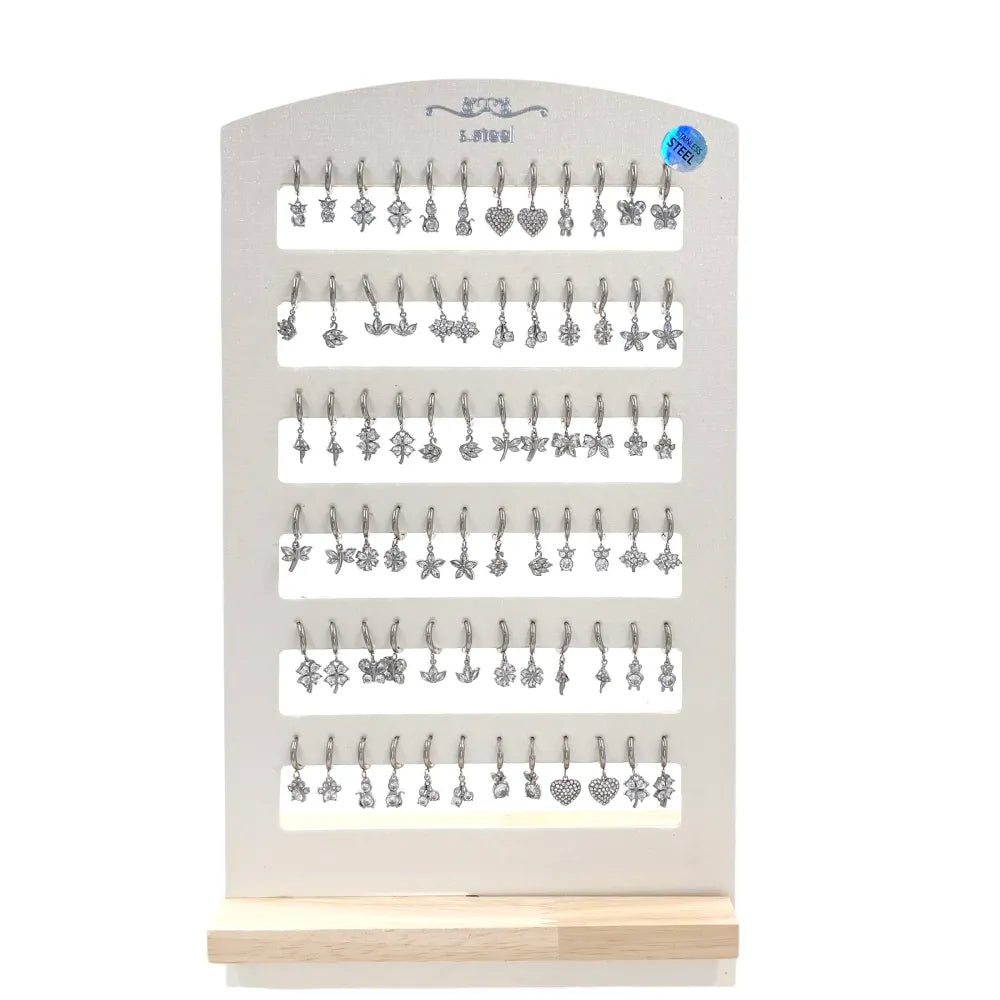 OPA-103-AA2938-2957E Mix Soggetti Pendenti-36paia orecchini in Acciaio