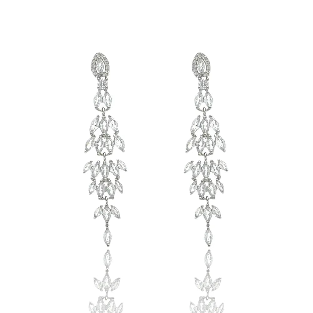 OMZ-103-AA27128E Fiore-Orecchini in Ottone e Zirconia