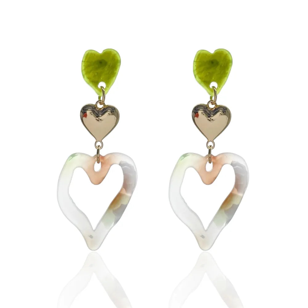 OMM-15765 S Cuore Vuoto-Orecchini in Resina Moda