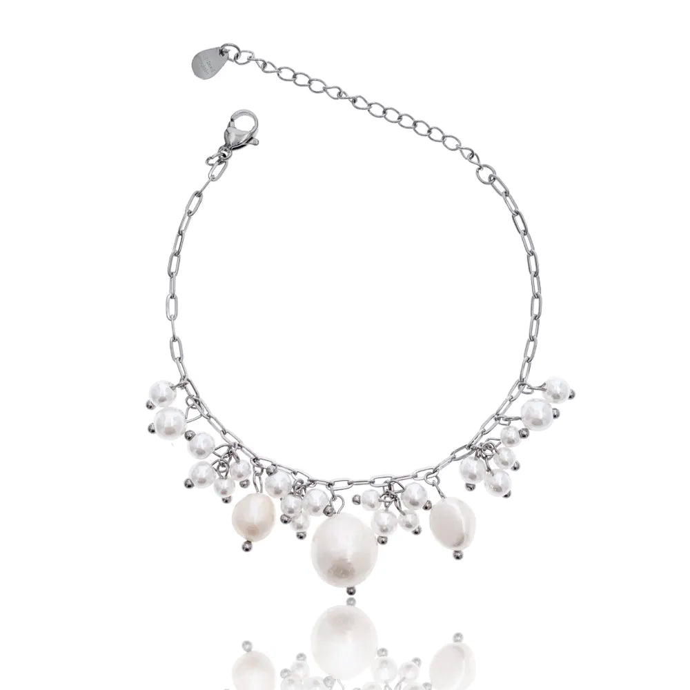 BAC-735-12 Perline Pendente-Bracciale in Acciaio