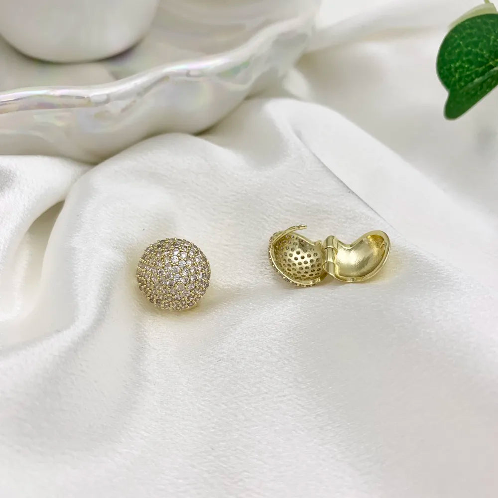 OMZ-520-L54 Tondo con Zirconia-Orecchini con Zirconia