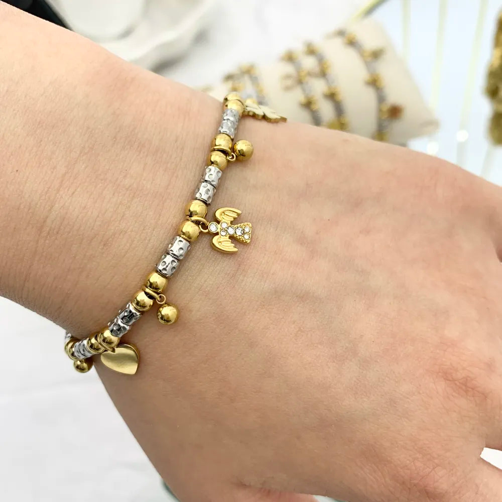 BPA-103-AA3724-3736B Mix Soggetti-12pz Bracciali in Acciaio con chiusura