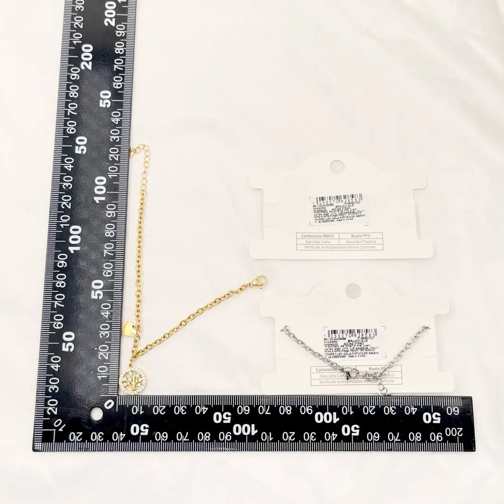 BAC-103-AA2858B Albero della Vita -Bracciale in Acciaio con Chiusura